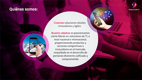 Diseño diapositiva 2 de la presentación en PowerPoint realizada para la empresa de México Create & Cook