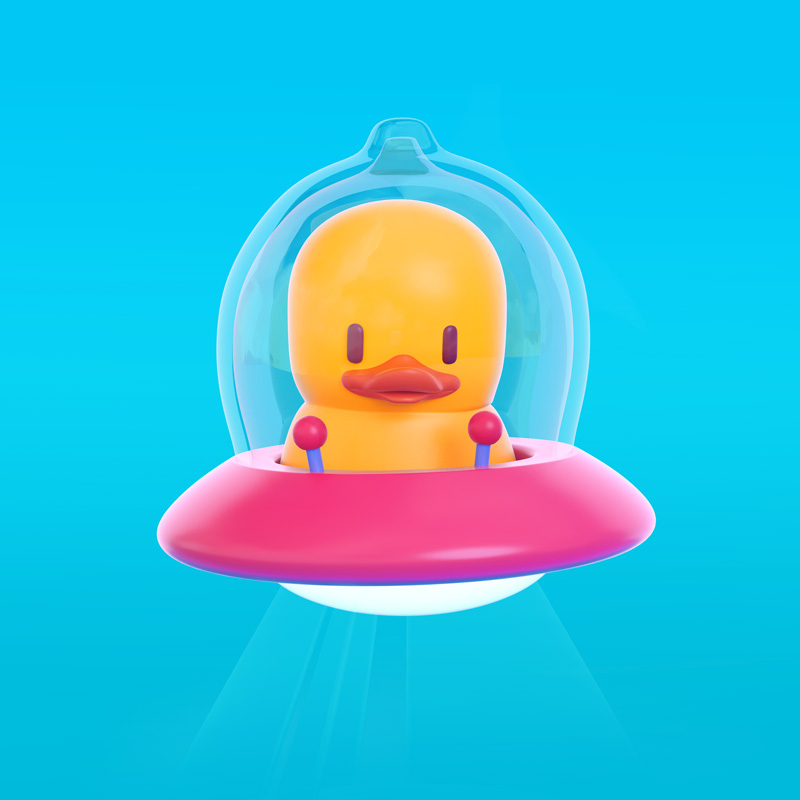 Diseño de mascota Pato de Goma para plataforma digital. Diseño de personajes, personaje 1
