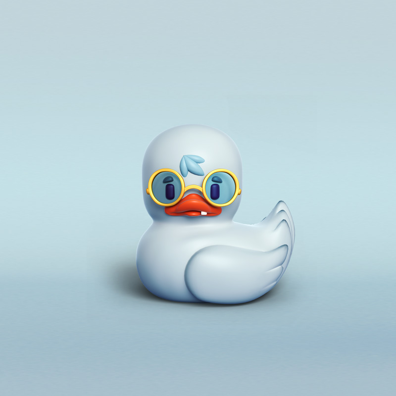 Diseño de mascota Pato de Goma para plataforma digital. Diseño de personajes, personaje 10