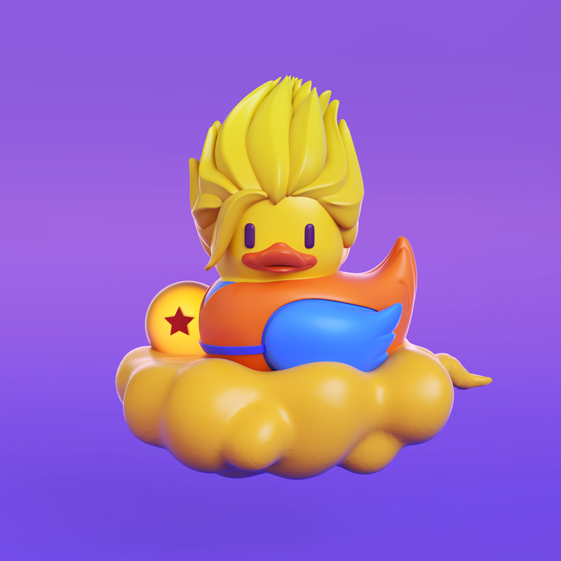 Diseño de mascota Pato de Goma para plataforma digital. Diseño de personajes, personaje 14