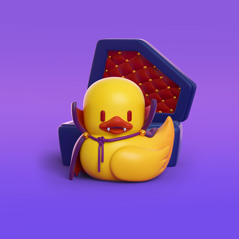 Diseño de mascota Pato de Goma para plataforma digital. Diseño de personajes, personaje 20