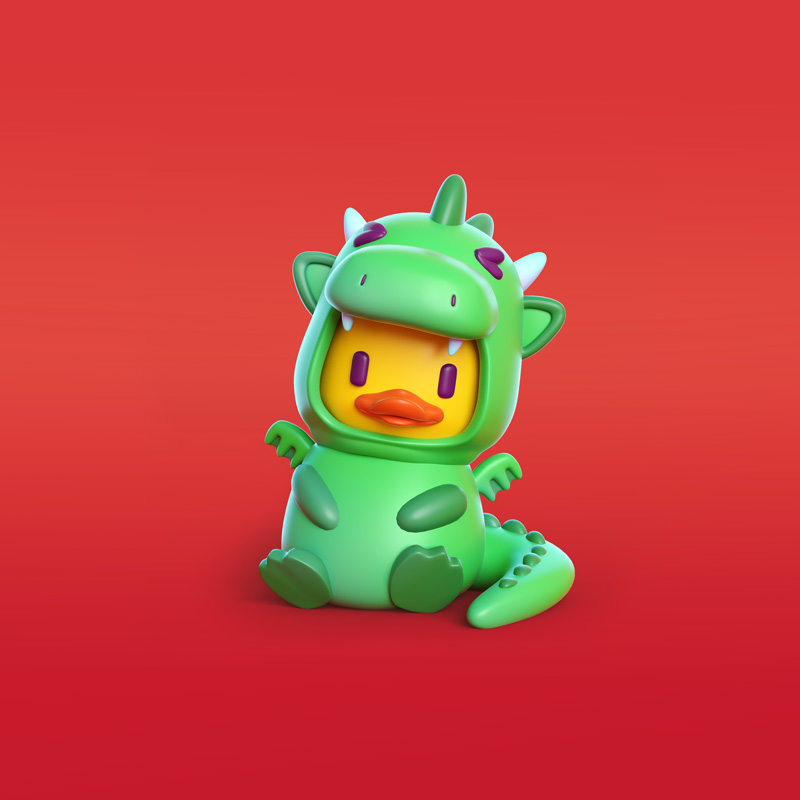 Diseño de mascota Pato de Goma para plataforma digital. Diseño de personajes, personaje 9