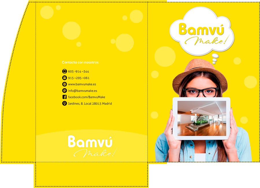 Diseño de imagen corporativa Bamvú Make!, diseño corporativo, carpeta folder 1