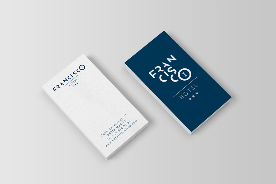 Diseño de papelería corporativa, diseño de tarjetas de visita Hotel Francisco I
