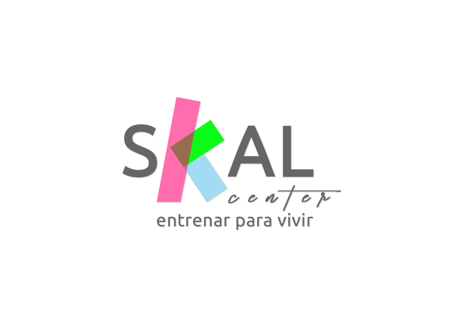 Branding, Identidad corporativa, diseño logotipo Skal Center, versión sobre fondo blanco con lema, diseño de imagen corporativa Skal Center.