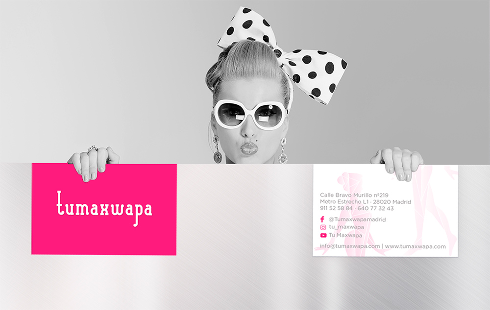Identidad corporativa, diseño de tarjeta de visita Tumaxwapa.