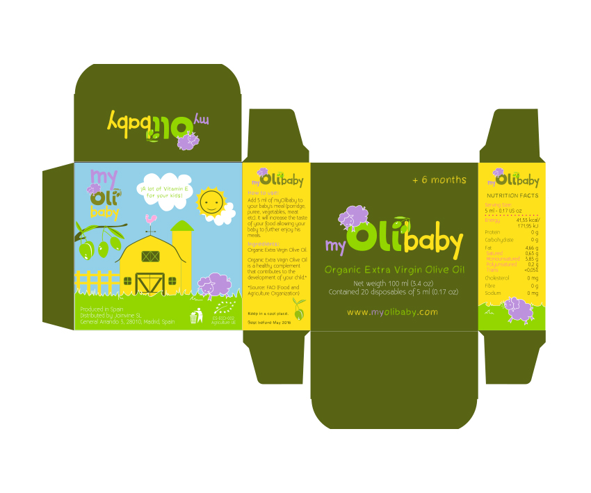Diseño de packaging MyOliBaby, diseño de caja, despiece