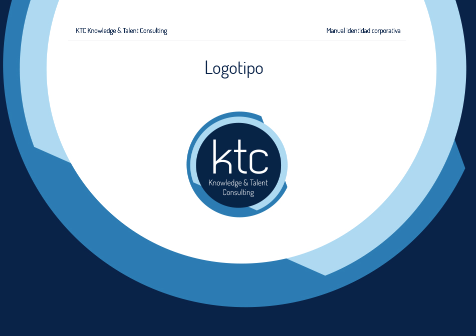 Diseño gráfico de la papelería corporativa de KTC, diseño de página interior 1 del manual de identidad corporativa.