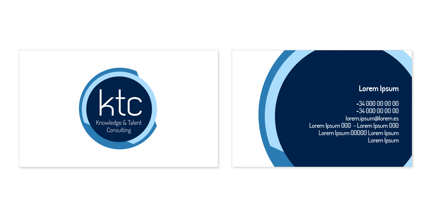 Diseño gráico de la papelería corporativa de KTC, diseño de tarjeta corporativa.