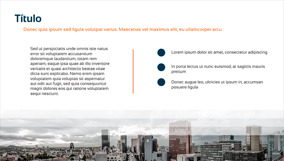 Diseño de slide 5 de la presentación corporativa en PowerPoint realizada para Bimcon