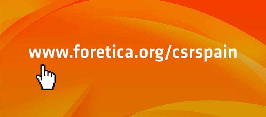 Proyecto de branding imagen corporativa evento CSR SPAIN organizado por Forética diseño de la página web del evento