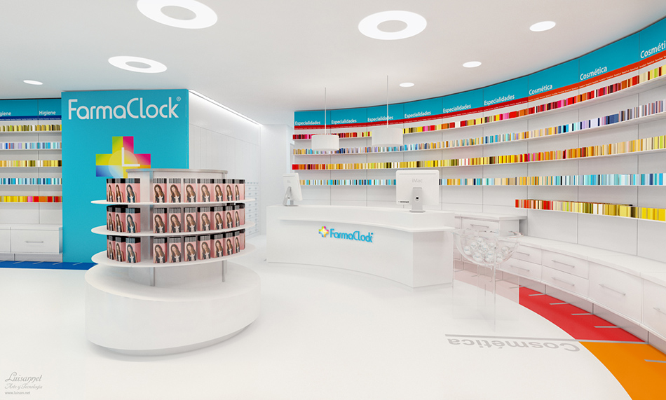 imagen render 3D del diseño de arquitectura corporativa de la cadena de farmacias 