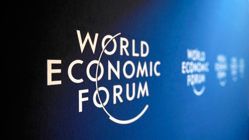 Logo del encuentro anual del Foro Económico Mundial (WEF) en Davos