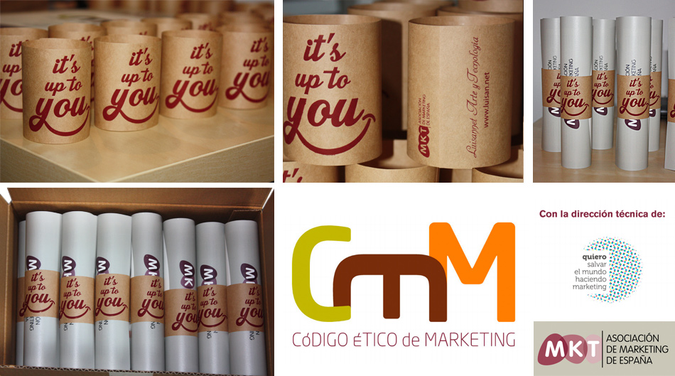 Creatividad realizada para la entrega del Código Ético de Marketing en los Premios Nacionales de Marketing de la Asociación de Marketing de España.