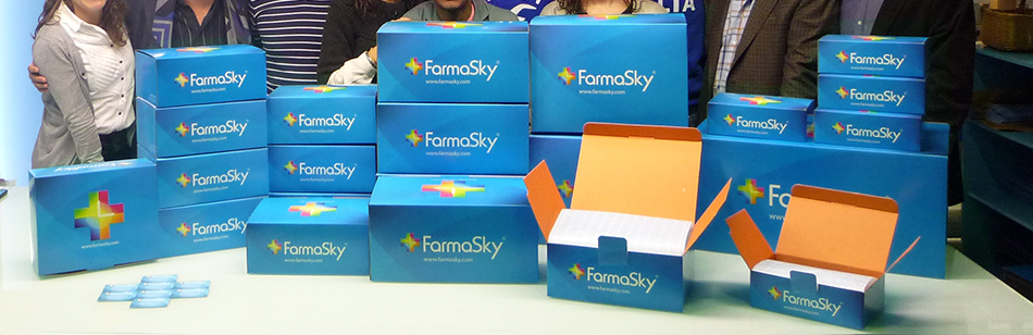 Diseño de packaging, diseño de cajas FarmaSky