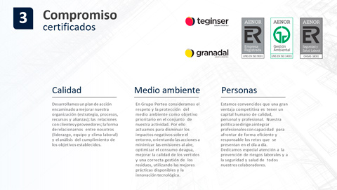 Diseño de slide 8 de la presentación en powerpoint de la empresa Grupo Perteo