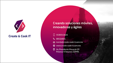 Diseño diapositiva 6 de la presentación en PowerPoint realizada para la empresa de México Create & Cook
