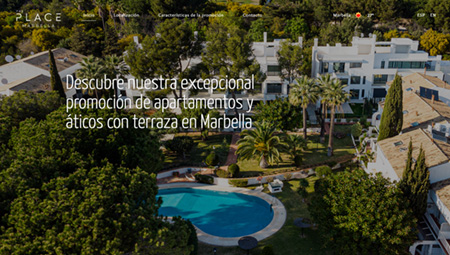 Diseño y programación de la página web de la promoción inmobiliaria The Place Marbella