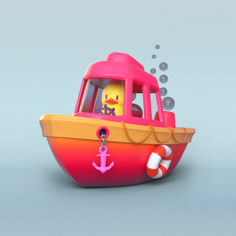 DiseÃ±o de mascota Pato de Goma para plataforma digital. DiseÃ±o de personajes, personaje 2