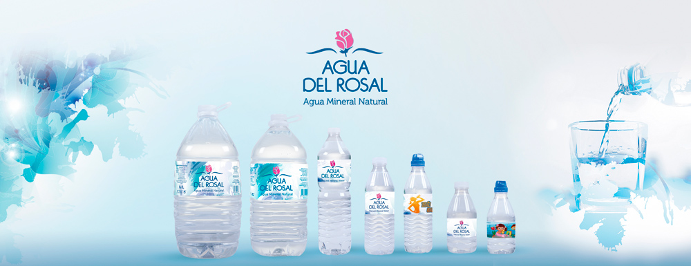 Diseño nueva imagen corporativa Agua del rosal, gama de productos