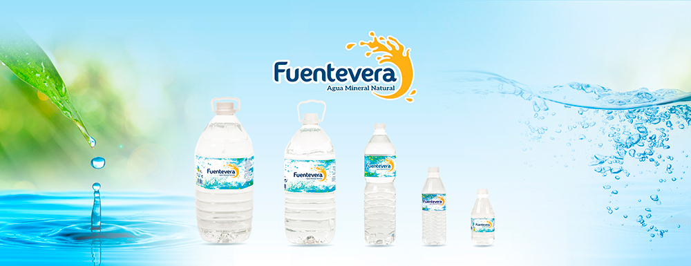 DiseÃ±o nueva imagen corporativa Agua Fuentevera, gama de productos