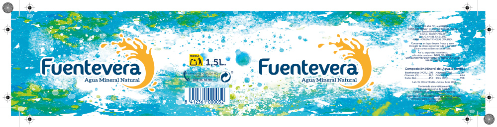 Proyecto de imagen corporativa Fuentevera, diseño del nuevo logotipo y la nueva etiqueta de la marca de agua