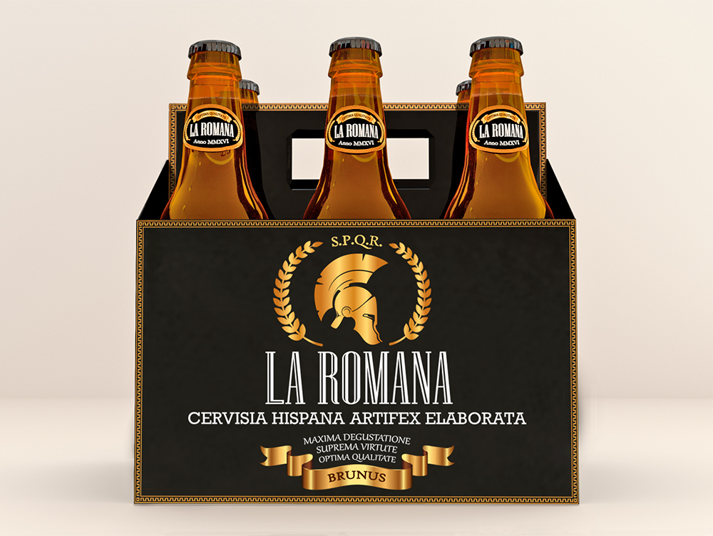 Proyecto de imagen corporativa Cerveza La Romana diseño de caja de cervezas, frontal.