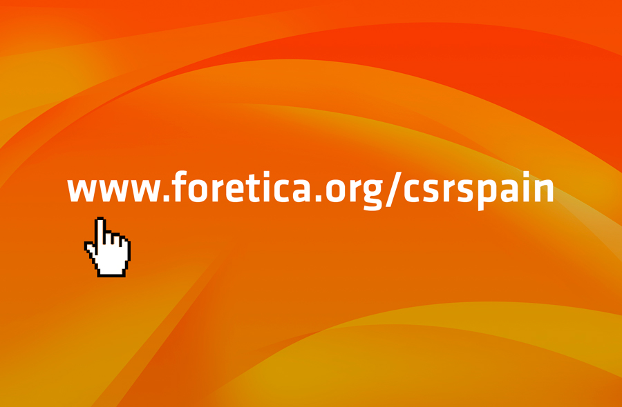 Proyecto de branding imagen corporativa evento CSR SPAIN 2016 organizado por Forética diseño de la página web del evento