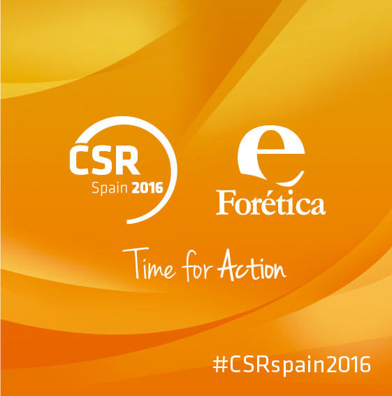 Proyecto de branding imagen corporativa evento CSR SPAIN 2016 organizado por Forética logotipos en negativo