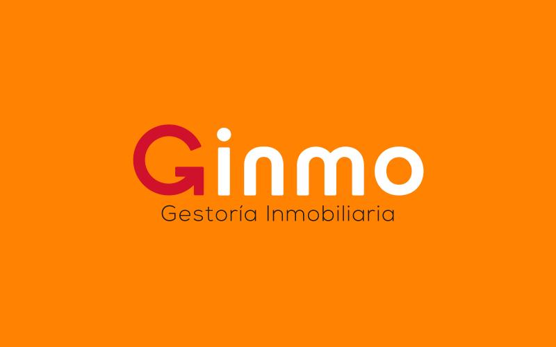 Proyecto de imagen corporativa Ginmo GestorÃ­a Inmobiliaria, diseño del logotipo, variaciÃ³n 1