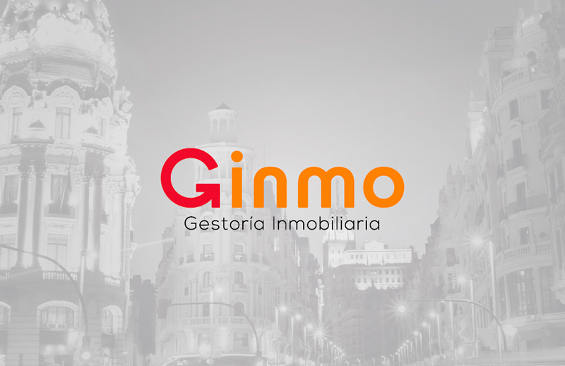 Proyecto de imagen corporativa Ginmo GestorÃ­a Inmobiliaria, diseño del logotipo, variaciÃ³n 2