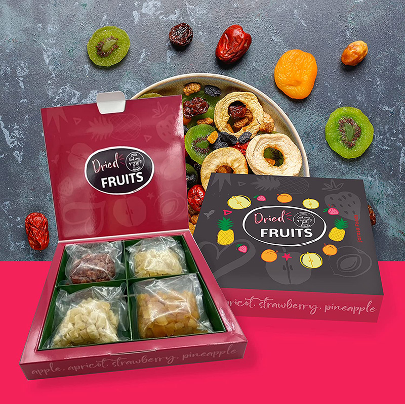 Diseno packaging caja de frutas deshidratadas Jarosa Foods