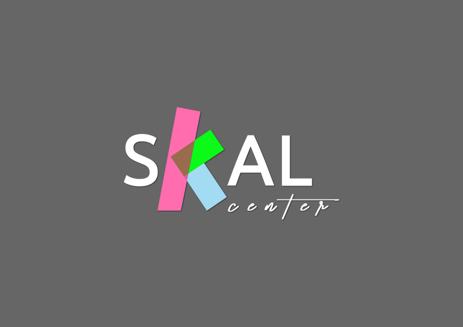 Branding, Identidad corporativa, diseño logotipo Skal Center, versiÃ³n sobre fondo gris, diseño de imagen corporativa Skal Center