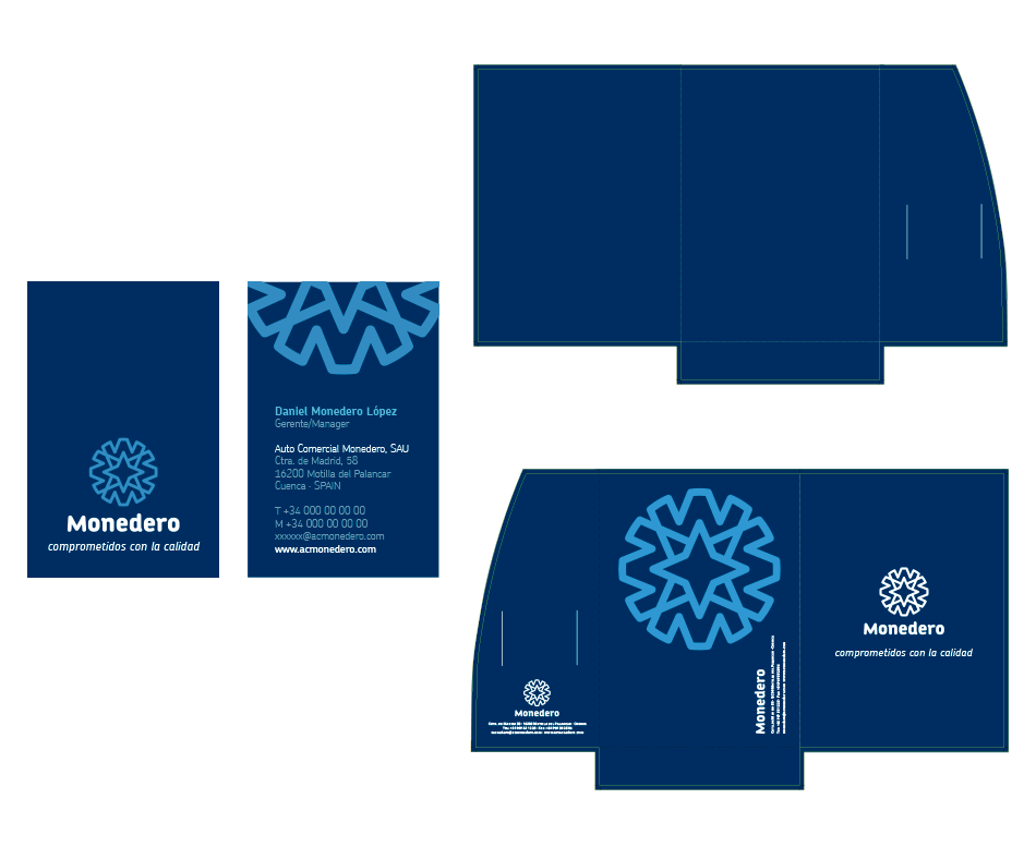 Desarrollo de imagen corporativa, diseño de papelerÃ­a corporativa Monedero