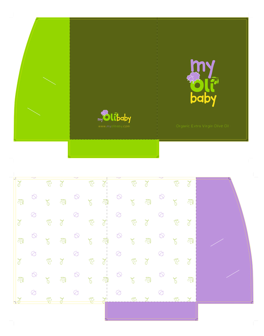 Diseño de imagen corporativa MyOliBaby, diseño de carpeta