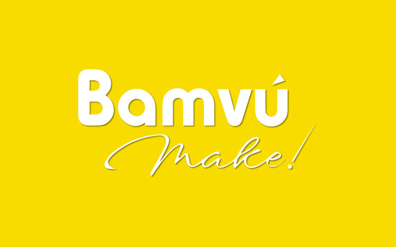 diseño del logotipo que hemos realizado para Bamvú Make!
