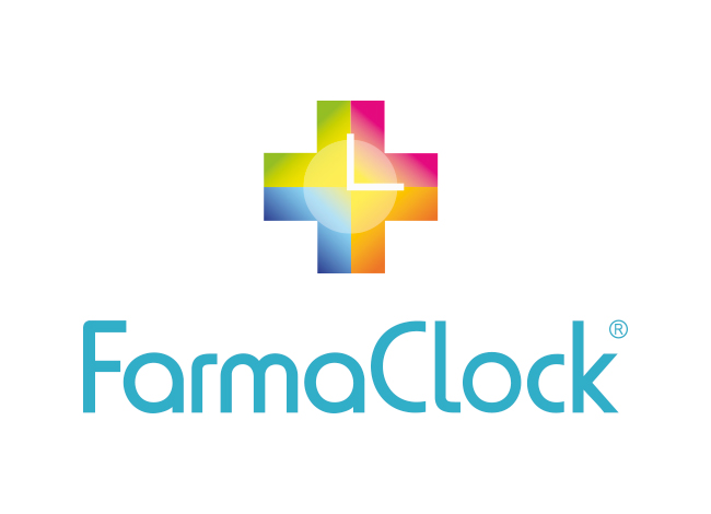 imagen ejemplo de un diseño de logotipos, creación de logos, logo FarmaClock 