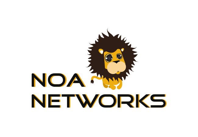 trabajo de diseño de logotipo noa networks realizado en nuestro estudio de diseño LN