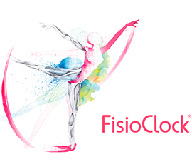 Identidad corporativa realizada para la empresa FisioClock, trabajo de imagen corporativa y de diseño de logotipo.