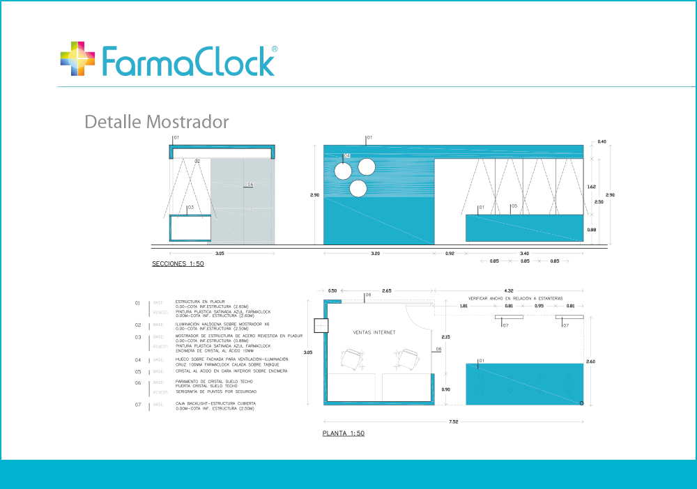 Imagen ejemplo del diseño de la página 4 de arquitectura corporativa del manual de identidad corporativa de FarmaClock