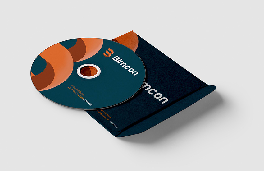 Diseño de CD Bimcon, como parte del proyecto de  branding global o proyecto de imagen corporativa