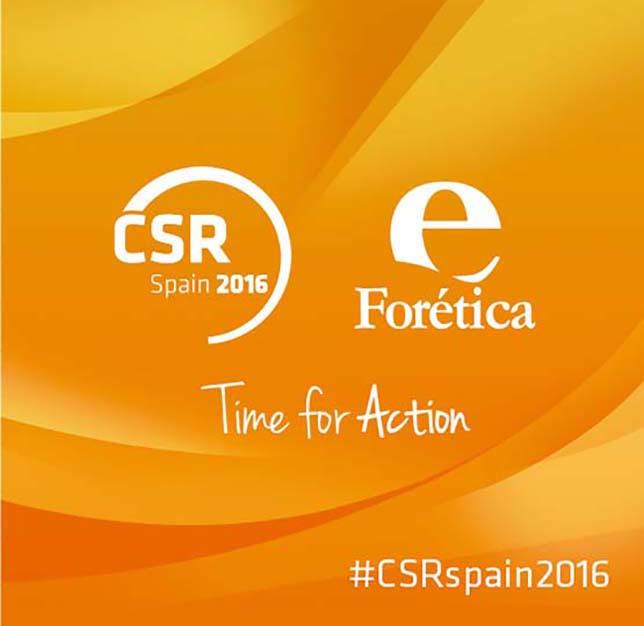 Proyecto de branding imagen corporativa evento CSR SPAIN 2016 organizado por Forética logotipos en negativo