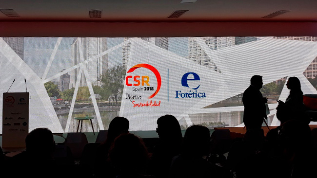Proyecto de branding imagen corporativa evento CSR SPAIN 2018 organizado por Forética sobre sostenibilidad