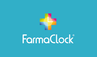 Proyecto de desarrollo de imagen corporativa FarmaClock, realizado en el estudio de diseño LN Creatividad y Tecnología.