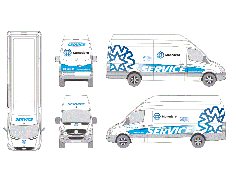 Desarrollo de imagen corporativa, diseño de la flota de vehículos corporativos Monedero, imagen 3