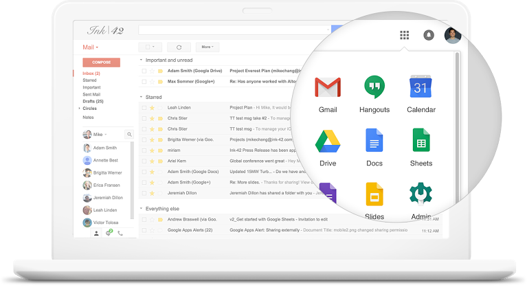 Google WorkSpace, todo lo que necesitas para trabajar eficazmente, en un único lúgar. Un nuevo espacio de trabajo integrado para empresas con GMail, Docs, Meet y mucho más.
