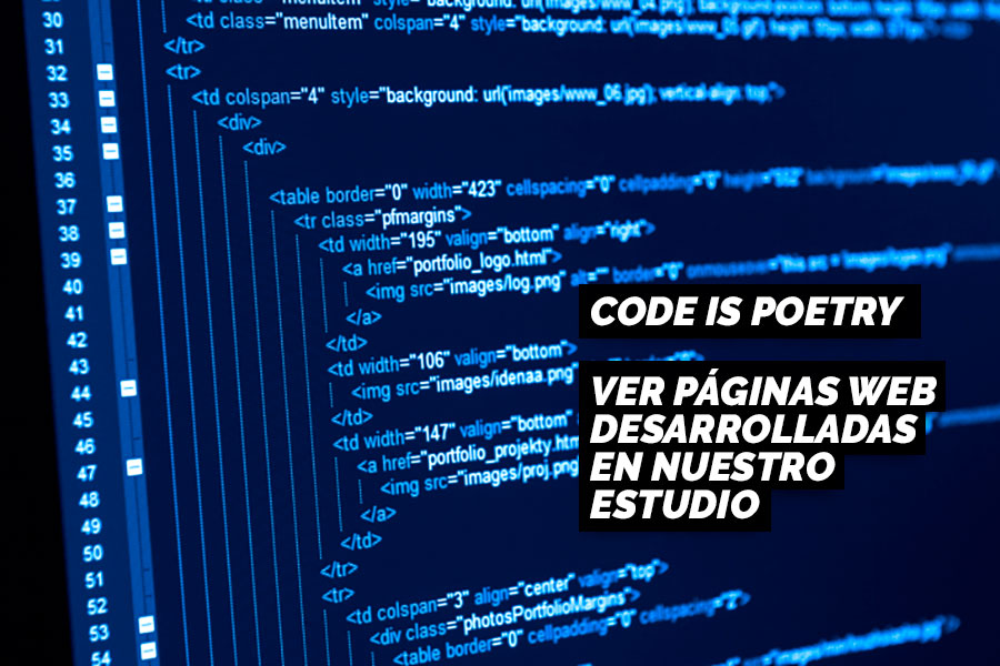 Code is poetry, el código es poesía, ver páginas web desarrolladas